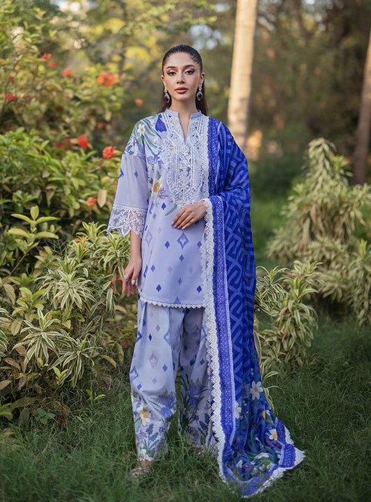 3 Piece Printed and Embroidered Lawn with Lawn Dupatta ZC 04