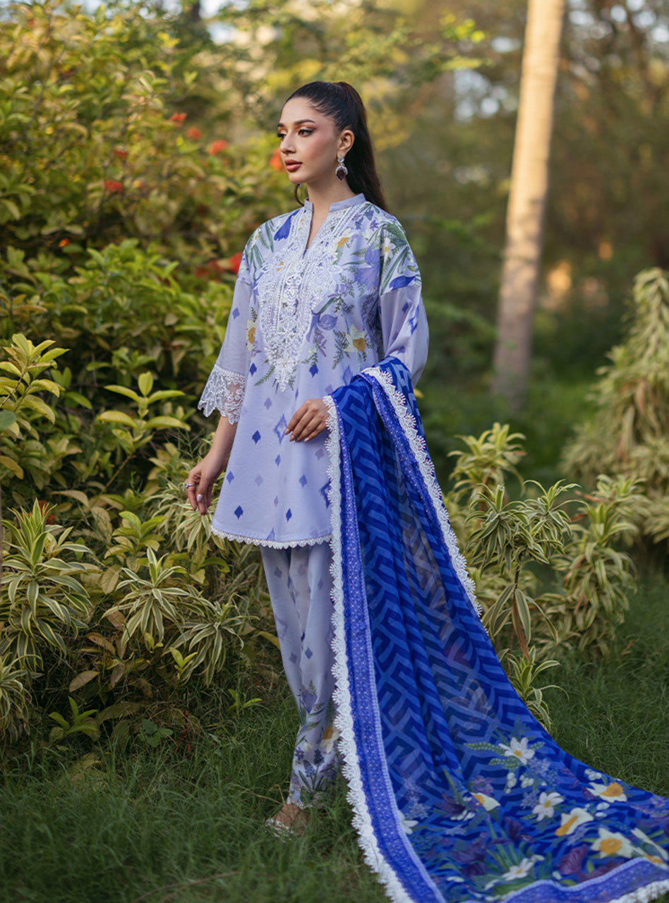 3 Piece Printed and Embroidered Lawn with Lawn Dupatta ZC 04