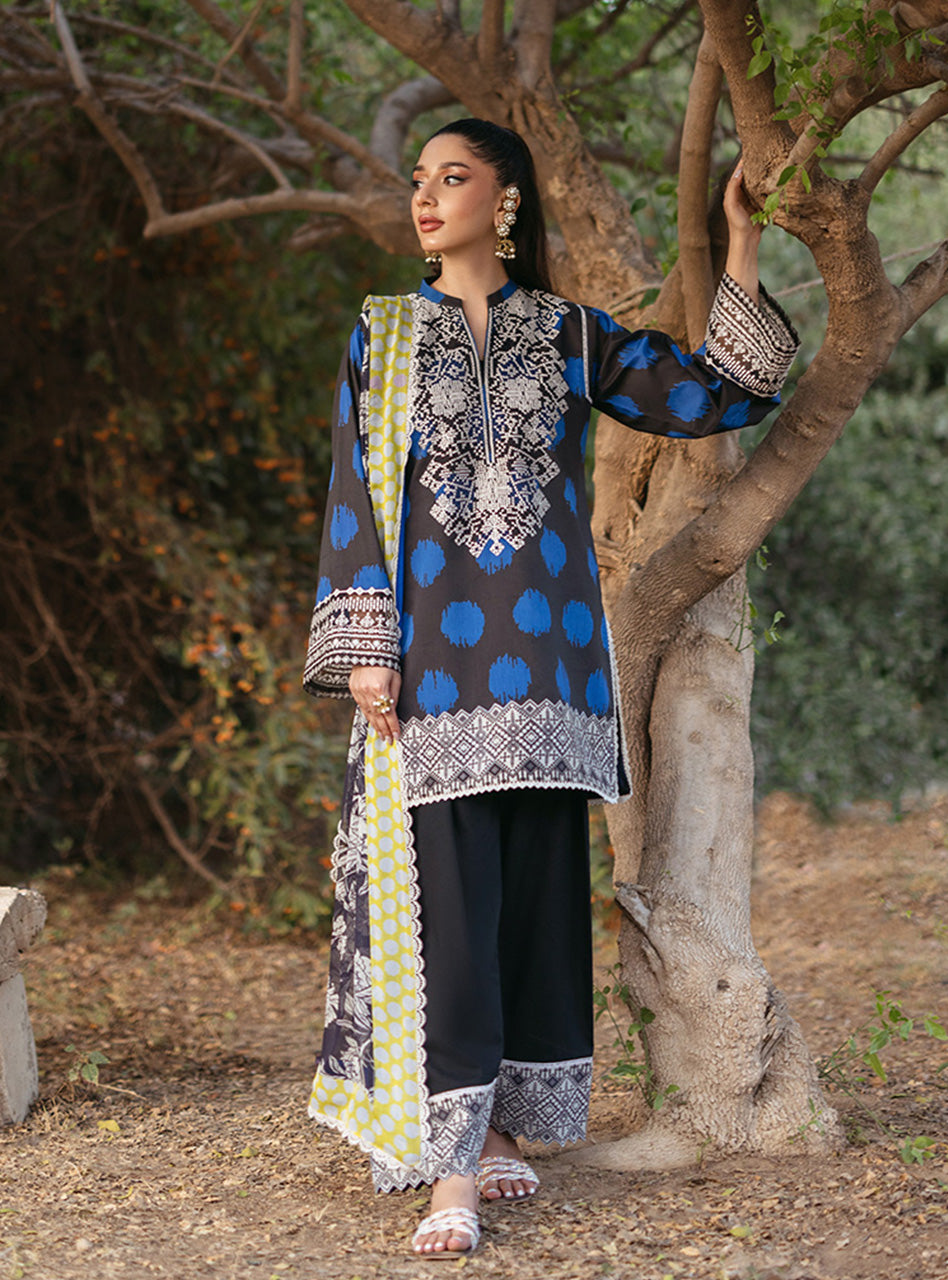 3 Piece Printed and Embroidered Lawn with Lawn Dupatta ZC 05