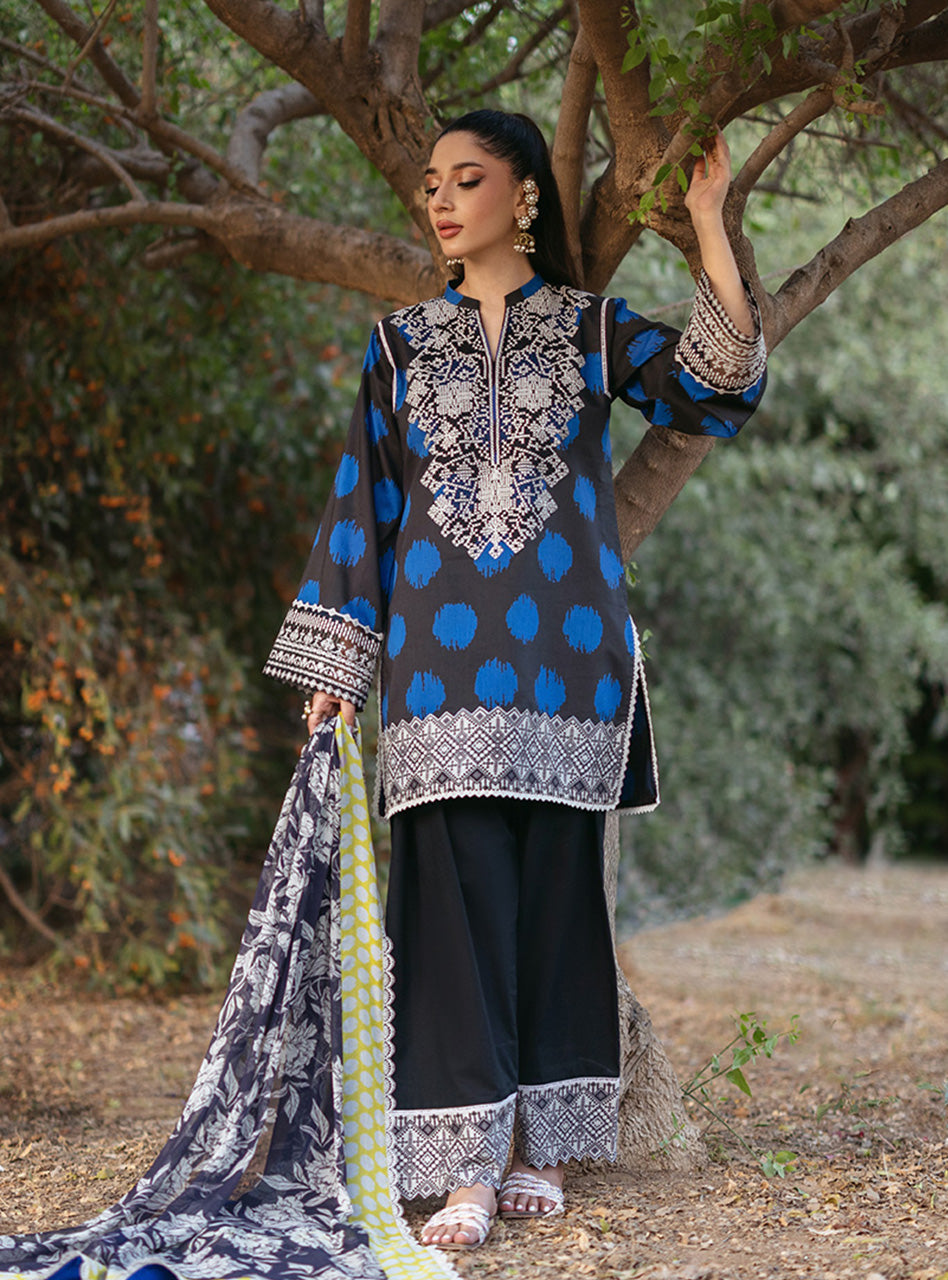 3 Piece Printed and Embroidered Lawn with Lawn Dupatta ZC 05