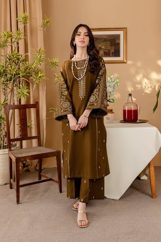 2 Piece Embroidered Lawn Shirt with Dyed Trouser BA 68