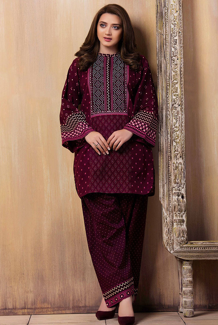 2 Piece Embroidered Lawn Shirt and Trouser KS 765