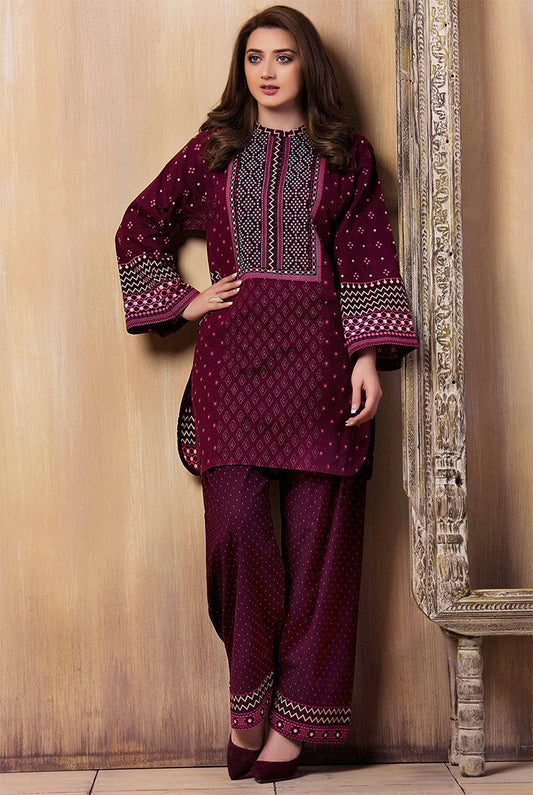 2 Piece Embroidered Lawn Shirt and Trouser KS 765