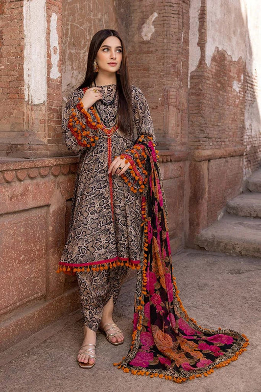 3 piece Digital Printed Lawn Suit with Monar Dupatta MB 112