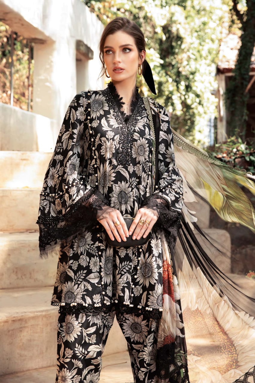 3 Piece Digital Printed Lawn Suit with Monar Dupatta MB 116