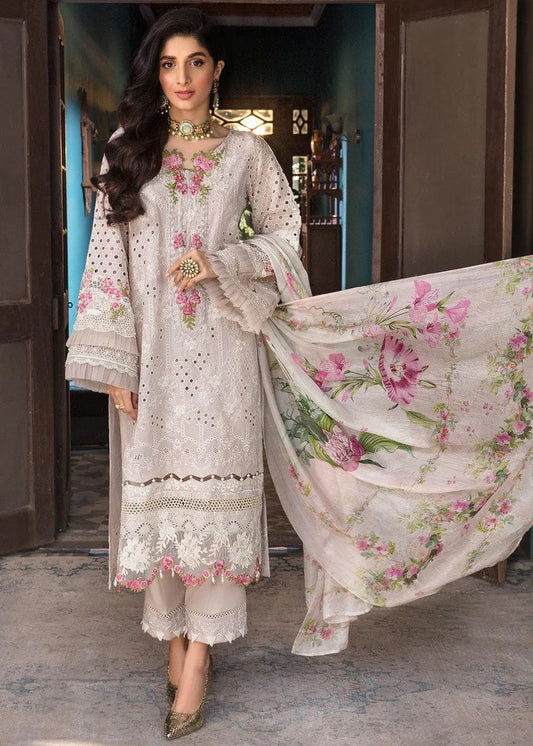 3 piece Embroidered Lawn Shirt with Digital Printed Poly Lawn Dupatta EL 12