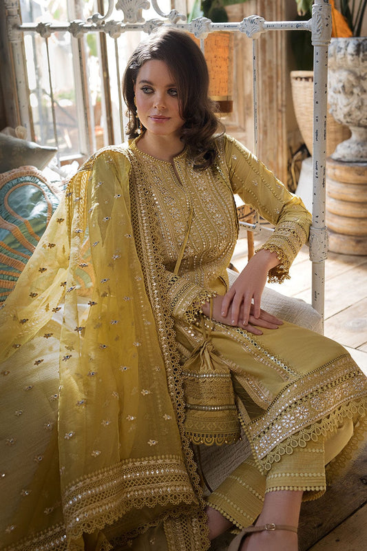 3 Piece Embroidered Lawn Suit with Organza dupatta SB 62