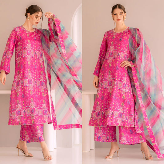 3 Piece Digital Printed Lawn Shirt with Lawn Dupatta KD 121