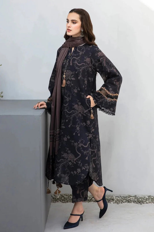 3 Piece Digital Printed Khaddar Shirt and Khaddar Dupatta BK 176