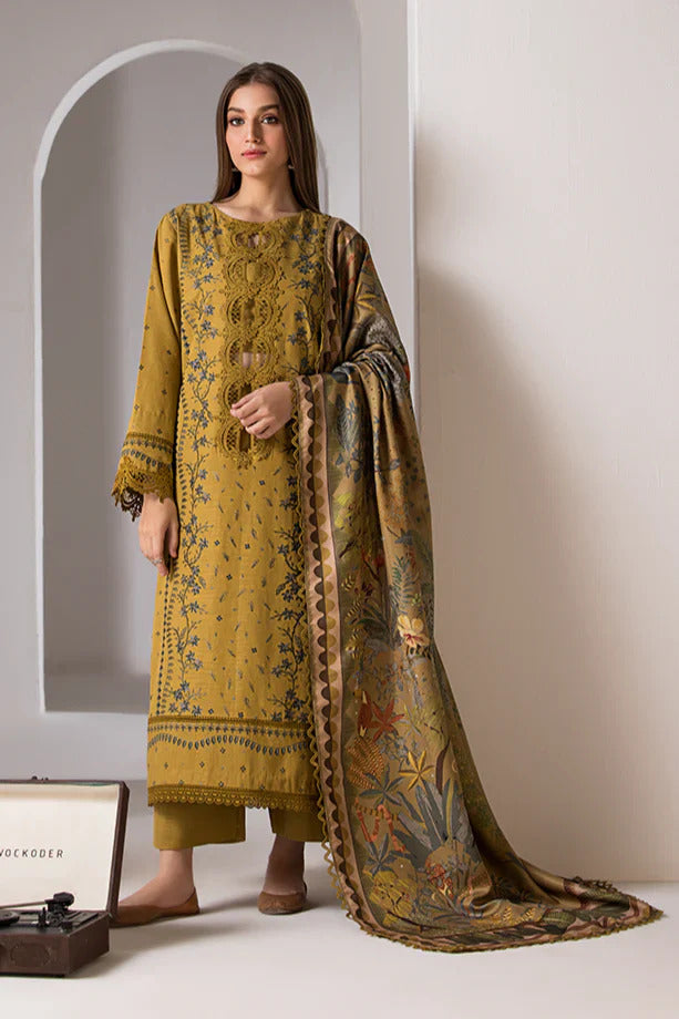 3 Piece Embroidered Lawn Shirt with Printed Poly Lawn Dupatta SN 59