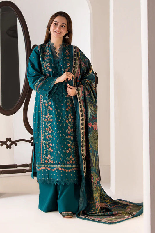 3 Piece Embroidered Lawn Shirt with Printed Poly Lawn Dupatta SN 61