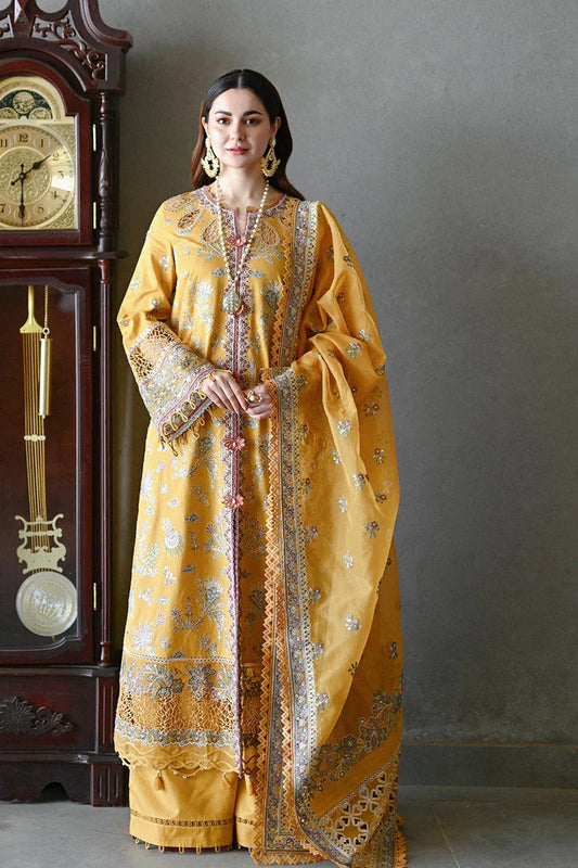 3 Piece Embroidered Lawn Shirt with Embroidered Organza Duppata SP 2510