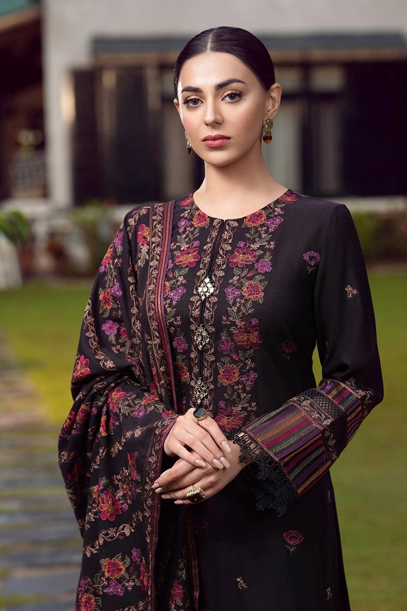 3 Piece Embroidered dhanak with Embroidered dhanak shawl BR 920