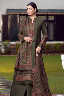 3 Piece Embroided Dhanak Shirt with Embroided Dhanak Shawl BR 925