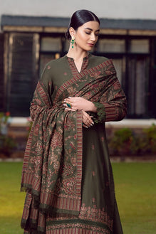 3 Piece Embroided Dhanak Shirt with Embroided Dhanak Shawl BR 925