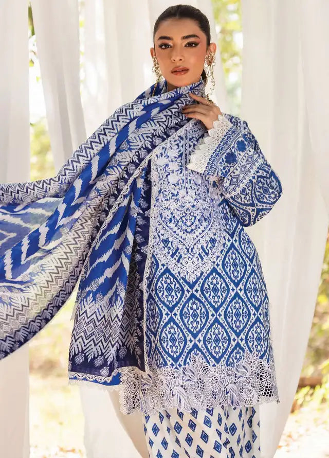 3 Piece Printed and Embroidered Lawn with Lawn Dupatta ZC 09