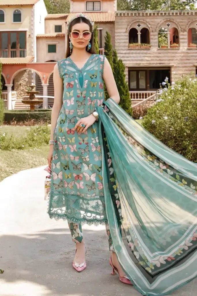 3 Piece Digital Printed Lawn Shirt with Monar Dupatta MB 26