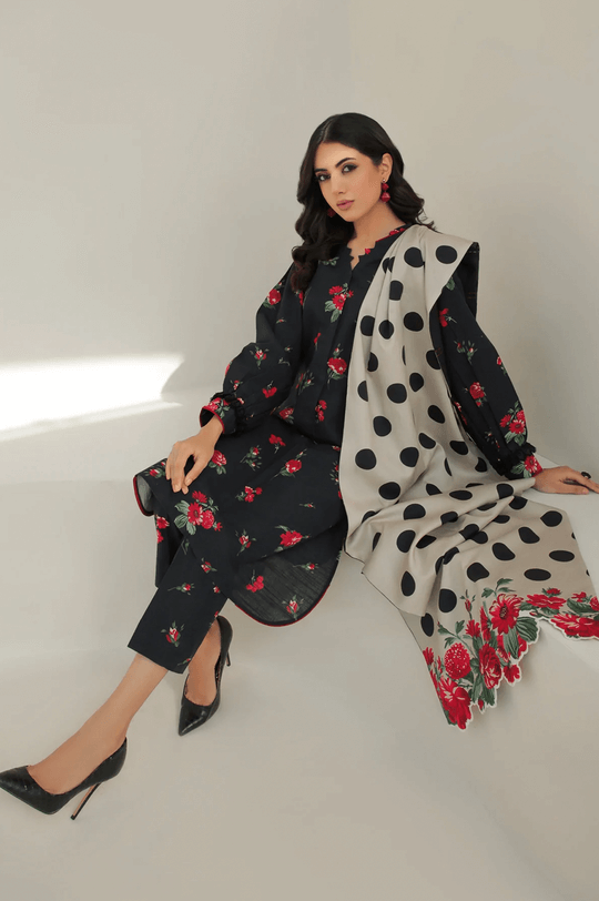 3 piece Digital Printed Lawn Suit with Lawn dupatta