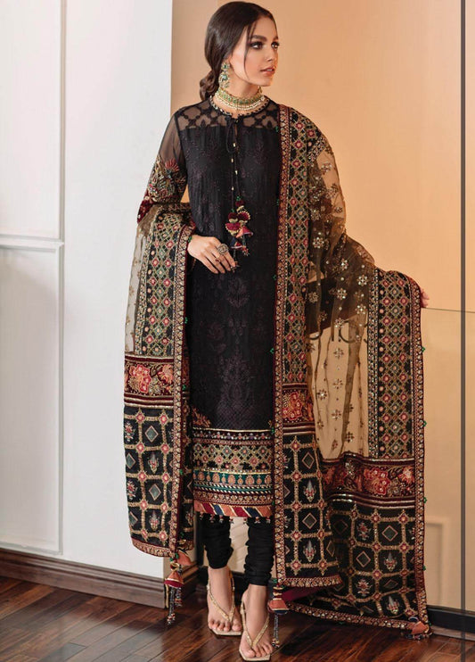 3 piece Embroidered Lawn Suit with Embroidered Organza dupatta BQ 14